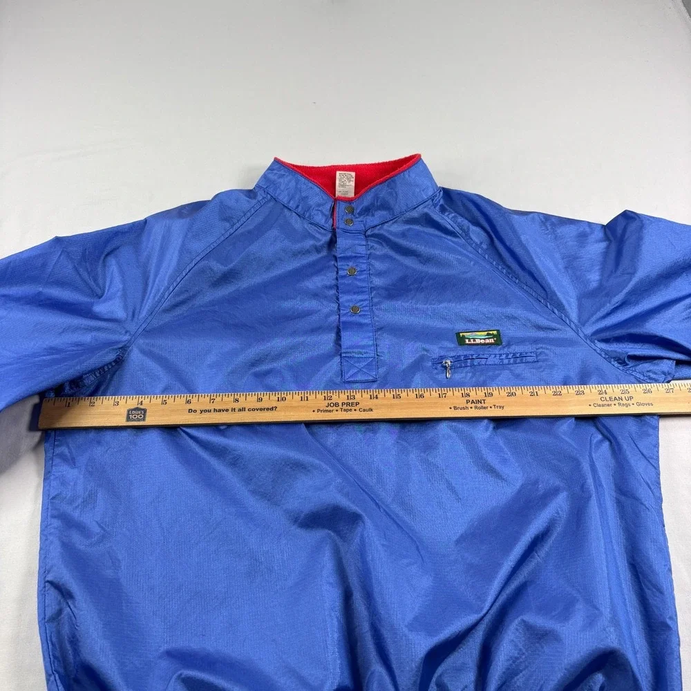 Vintage LL Bean Jacket Mens XL Blue Windbreaker Popover Snap Up Pullover USA 90s